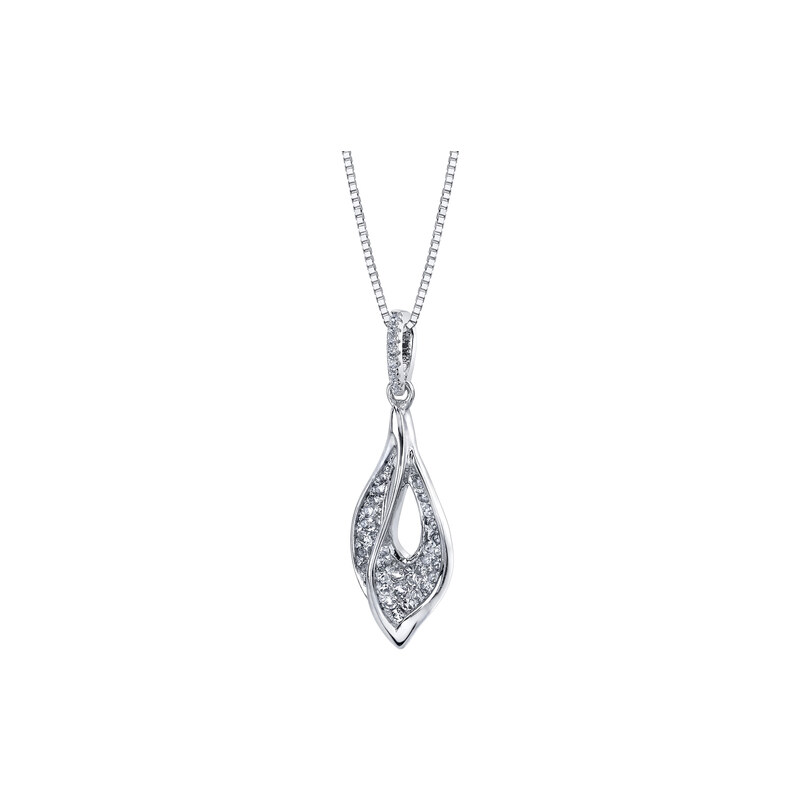 Eppi Stříbrný náhrdelník s bílými topazy Lany