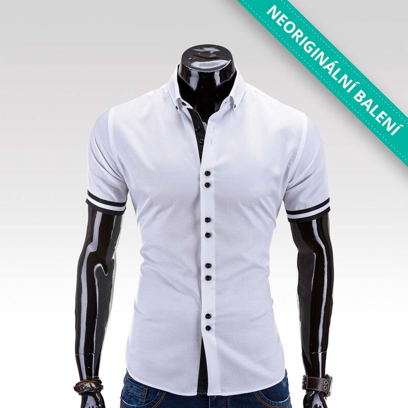 Ombre Clothing pánská košile s krátkým rukávem Reijo bílá neoriginální balení