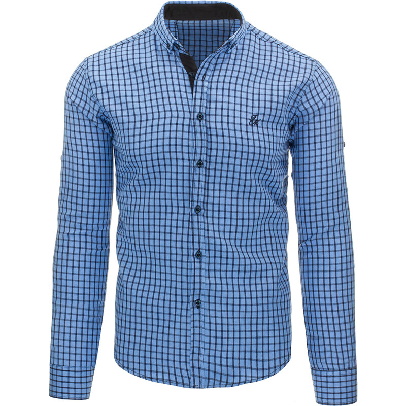 Pánská kostkovaná modrá košile (dx1014)