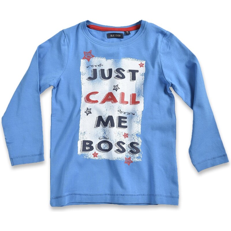 Blue Seven Chlapecké tričko Call me boss - modré