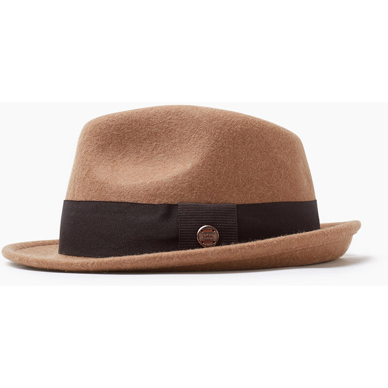Esprit Filcový klobouk z čisté vlny, rypsová stuha