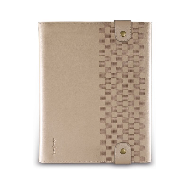 NavJack Scroll Series Leather Folio Case pro iPad 4/3/2 - Camel Yellow