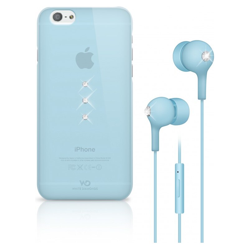 WhiteDiamonds White Diamonds Crystal Earphone bundle pro iPhone 6/6S světle modrý