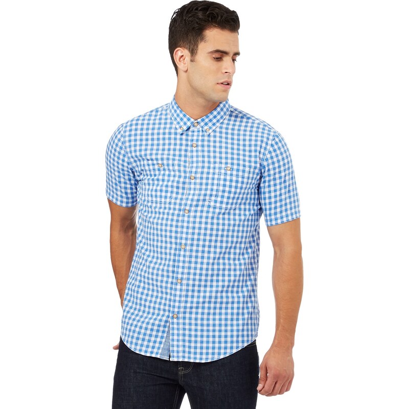 DASH Bavlněná slim fit košile s modrou kostkou