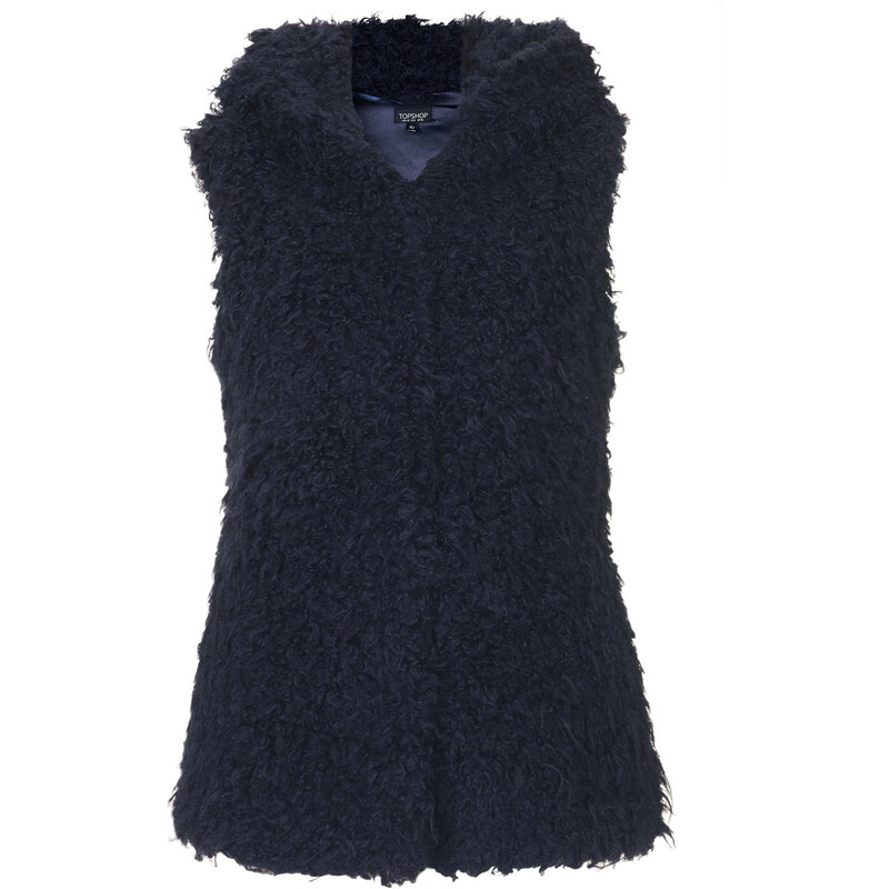 Topshop Hooded Fur Gillet