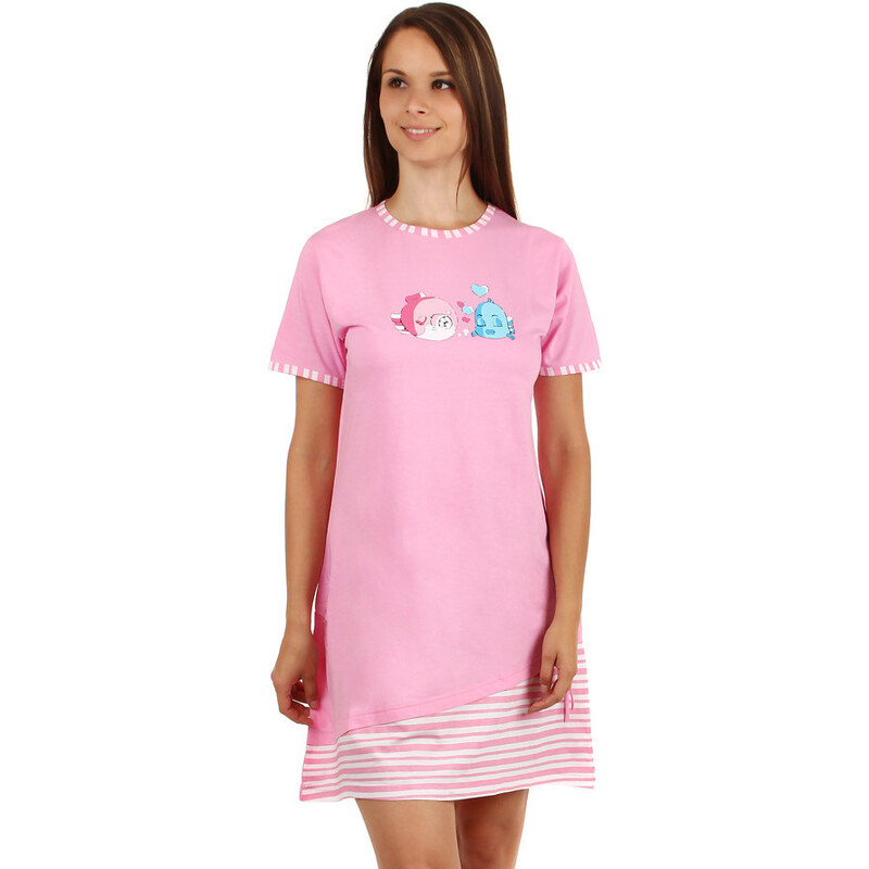 TopMode Noční košilka s obrázkem rybiček (růžová, M)