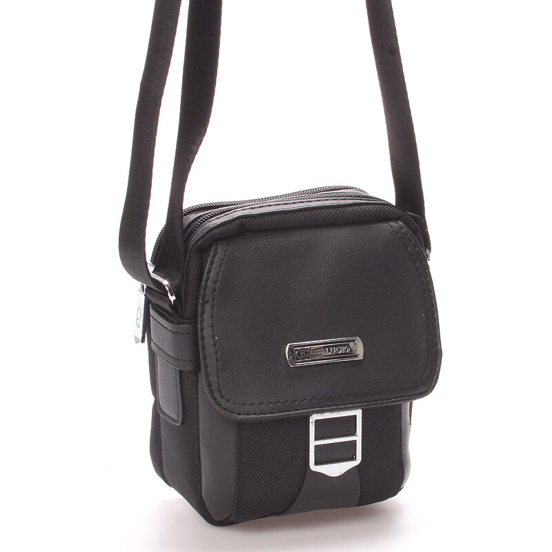 Pánská elegantní taška přes rameno černá - Bellugio Torquato černá