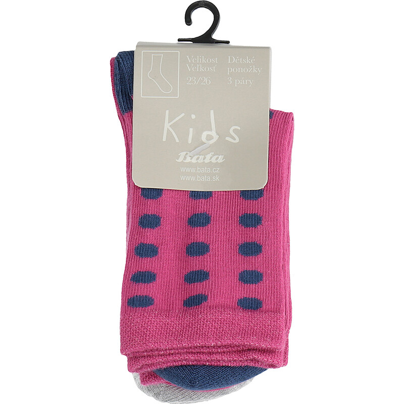 Baťa Dětské barevné ponožky 3 páry