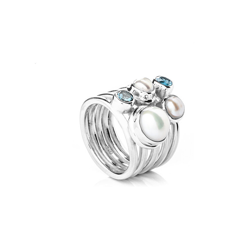 Buka Jewelry Perlový prsten Topaz
