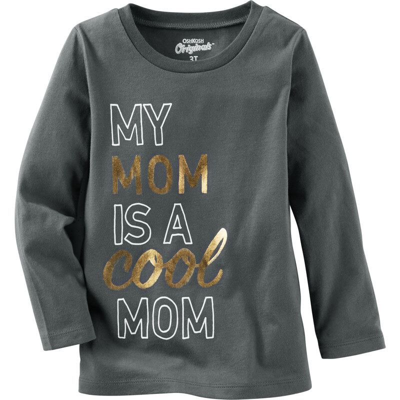 Oshkosh Dětské tričko Cool mom - tmavě šedé
