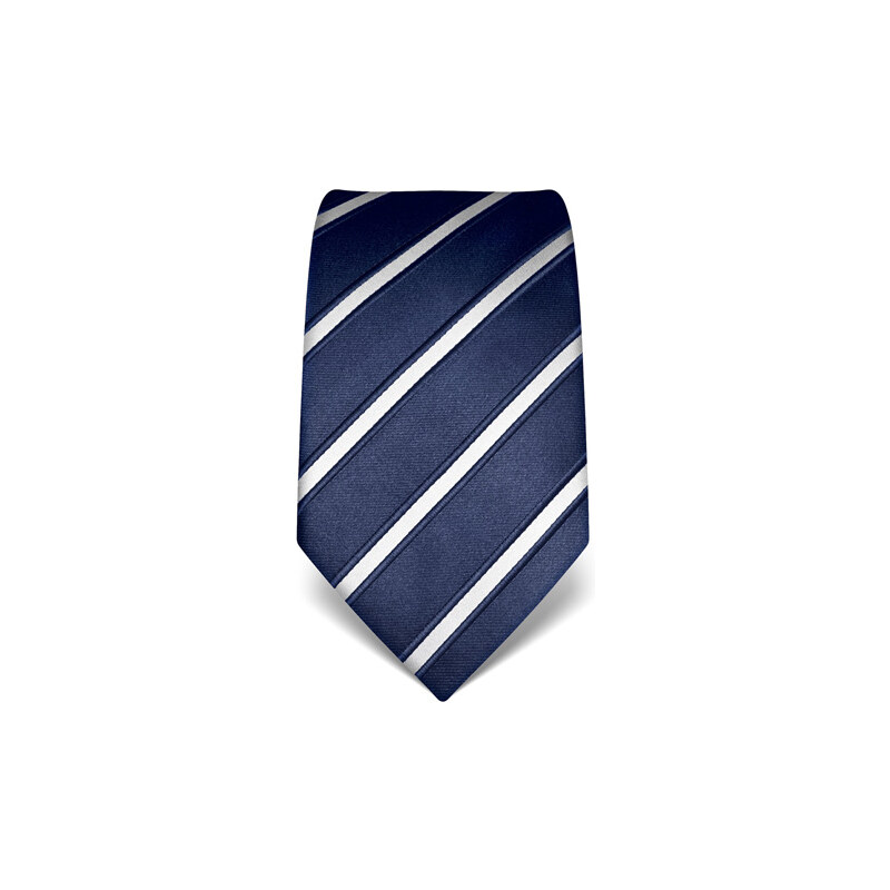 Tmavě modrá kravata Vincenzo Boretti 22005 - bílý proužek