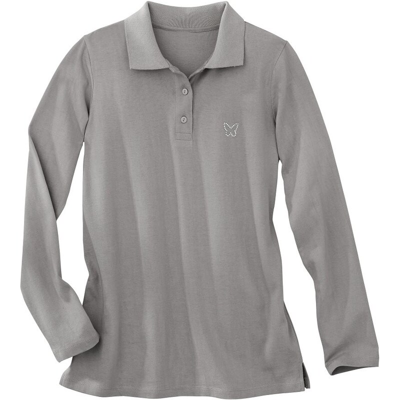 Blancheporte Polo tričko s dlouhými rukávy šedá