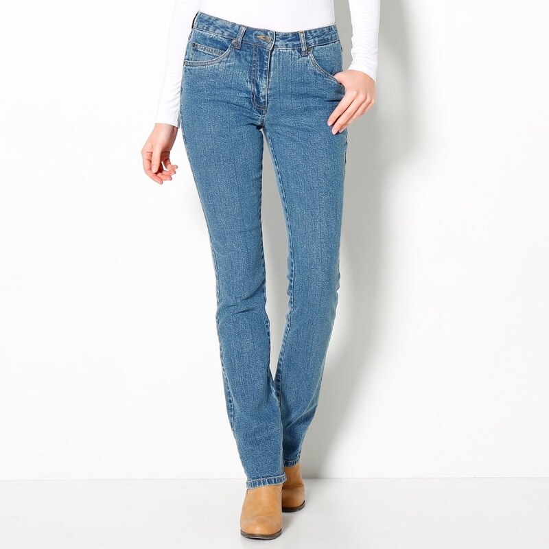 Blancheporte Rovné džíny sepraná modrá