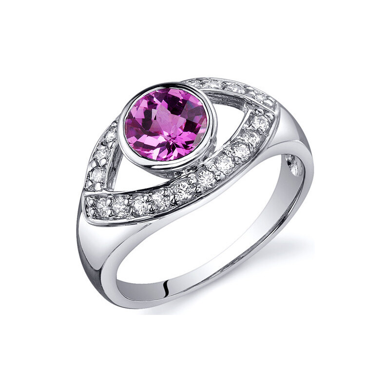 Eppi Stříbrný prsten s růžovým safírem Salen