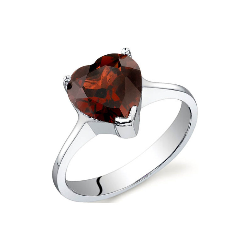 Eppi Romantický stříbrný prsten s granátem Laqua