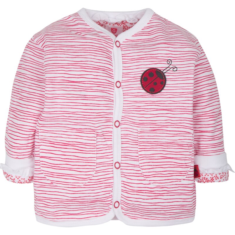 G-mini Dívčí oboustranný kabátek Beruška - bílo-růžový