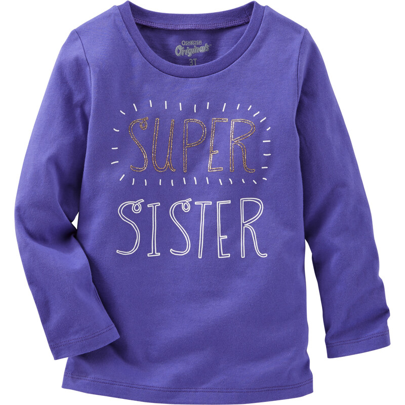Oshkosh Dívčí tričko Super sister - fialové