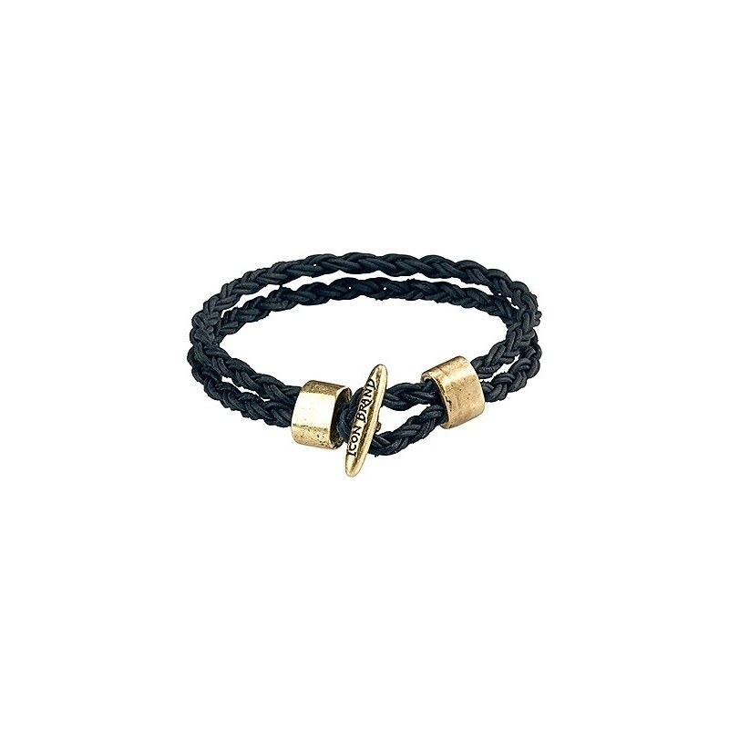 Icon Brand DBL Layer Navy Leather Bracelet