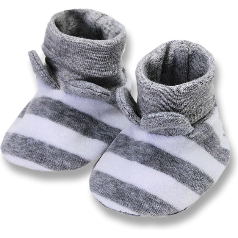Lafel Dětské pruhované ponožky/capáčky Panda - šedé