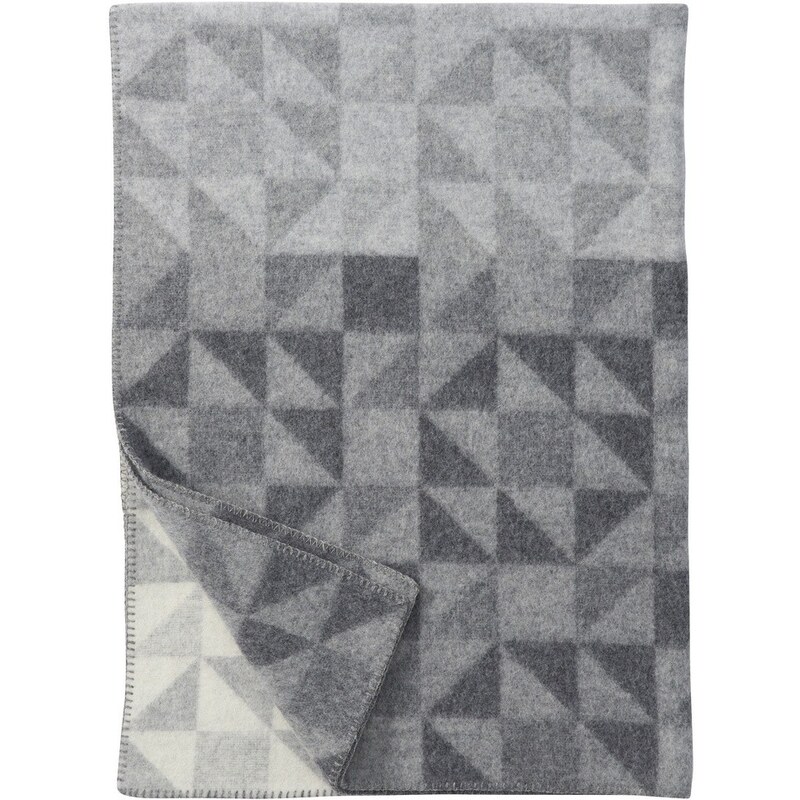 Klippan, Švédsko Vlněná deka Shape grey 130 x 180 cm Šedá
