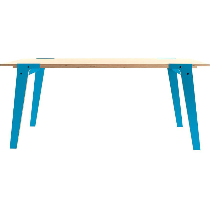 Modrý jídelní/pracovní stůl rform Switch, deska 180x78 cm