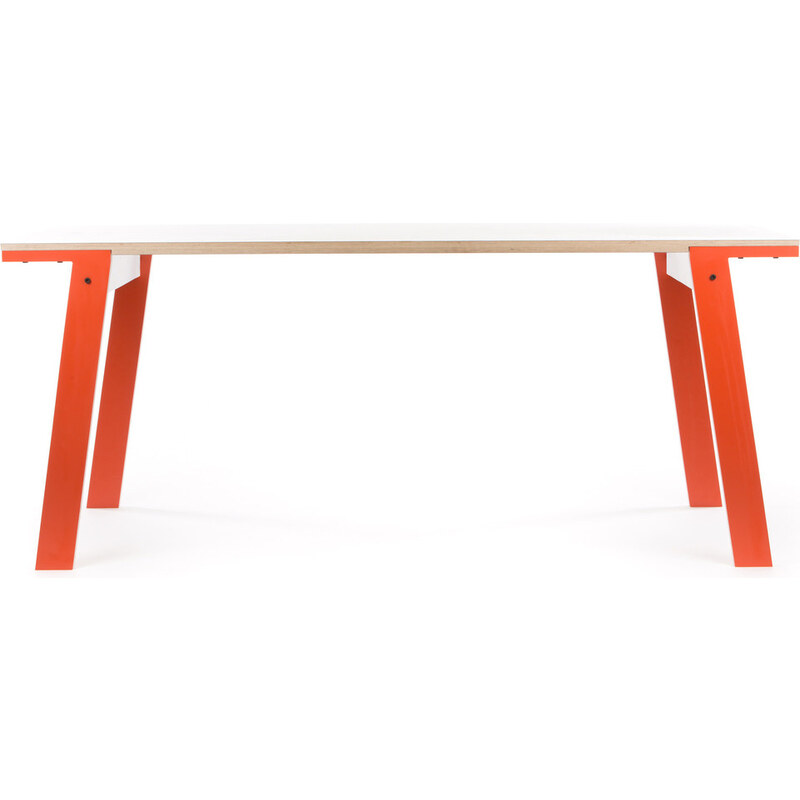 Oranžový jídelní/pracovní stůl rform Flat, deska 150x75 cm