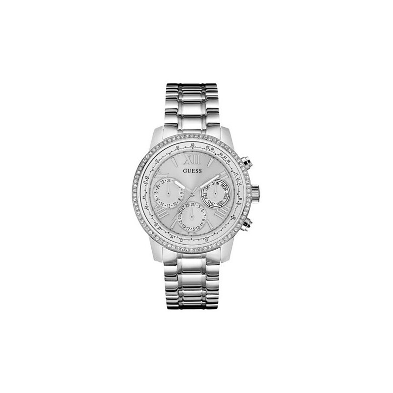 GUESS hodinky Silver-Tone Classic Multifunction