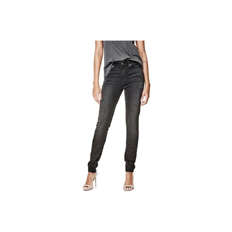 Guess jeans 1981 Hig-Rise Skinny in Worn-In Black Wash