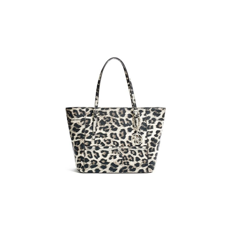 Guess kabelka Delaney Leopard-Print Small Classic Tote