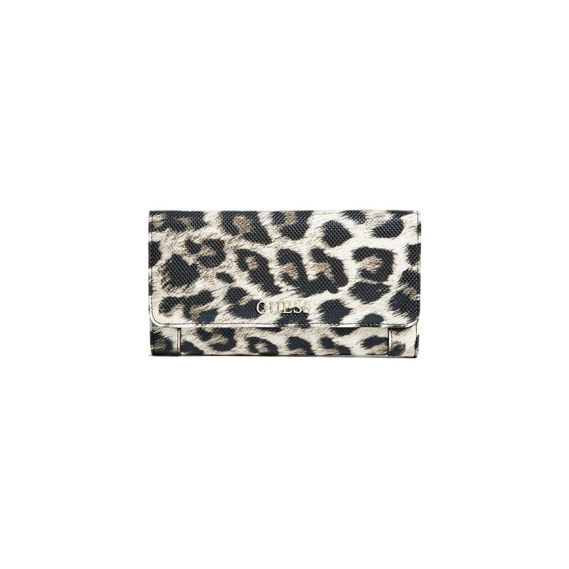 Guess peněženka Delaney Leopard-Print Clutch