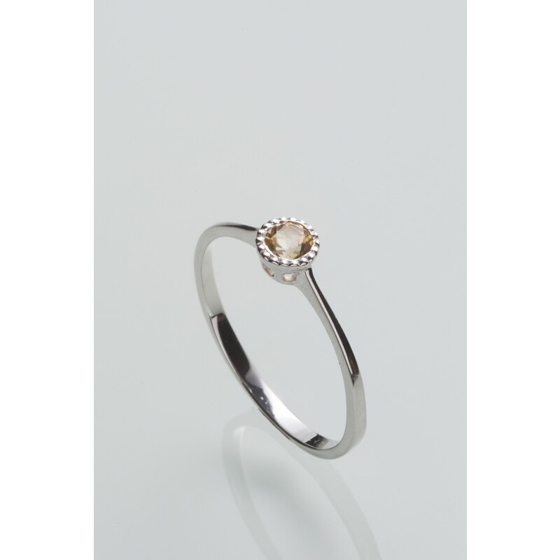 Stříbrný prsten s citrínem PK074