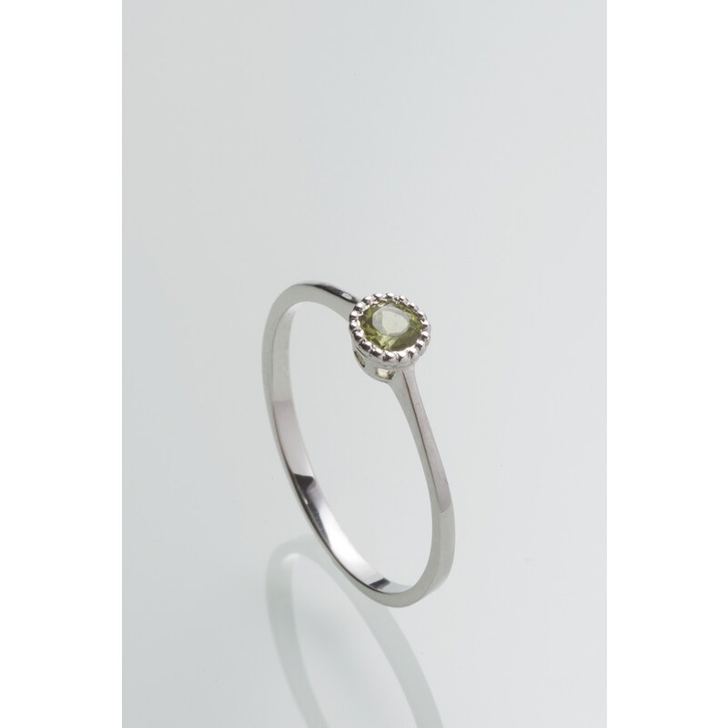 Stříbrný prsten s olivínem PK075