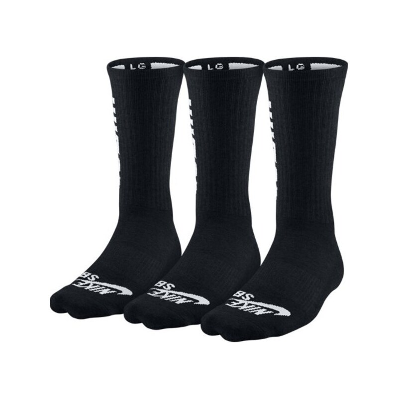 Ponožky Nike SB crew skateboarding sock (3 pair) black/white M