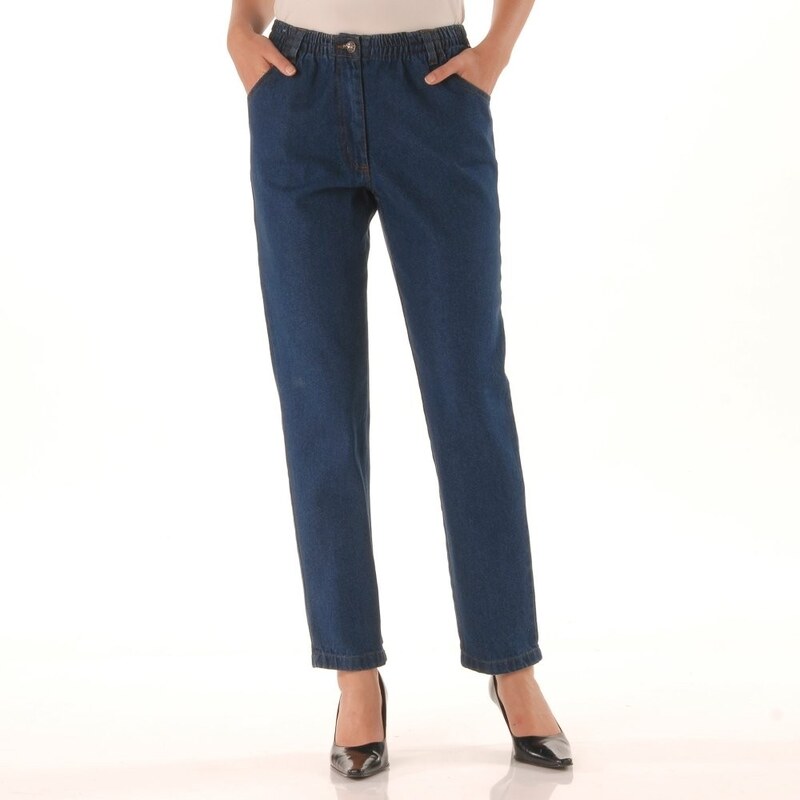 Blancheporte Pohodlné džíny pro malou postavu modrá