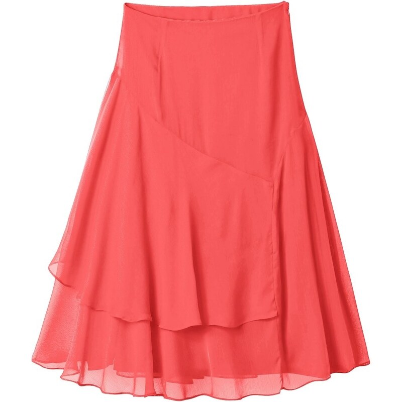 Blancheporte Volánová jednobarevná sukně korálová
