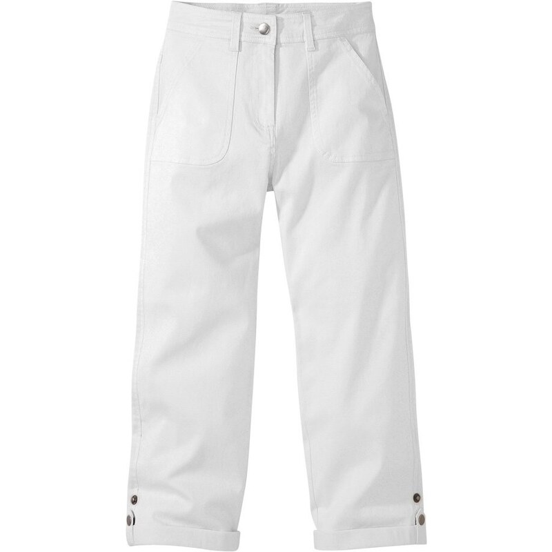 Blancheporte 3/4 džíny s ohrnutím bílá