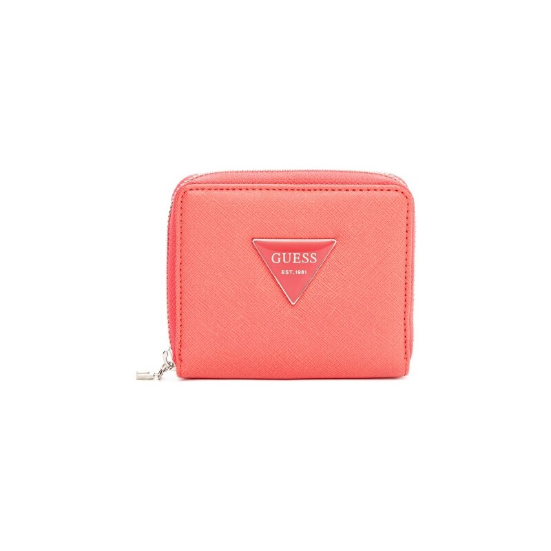 GUESS GUESS Abree Textured Zip-Around Wallet - coral