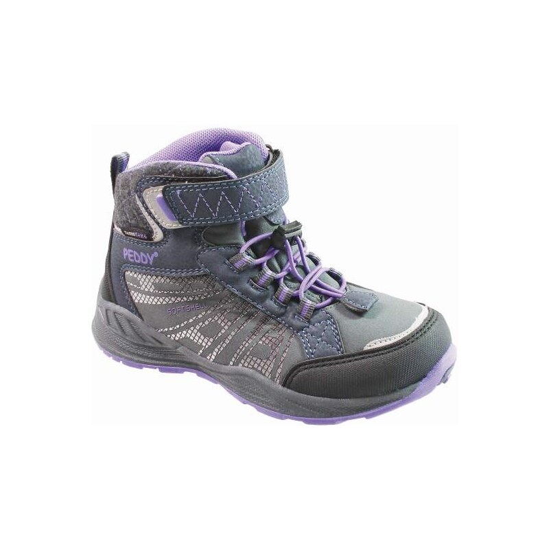 Peddy Dívčí kotníkové outdoorové boty - fialovo-šedé