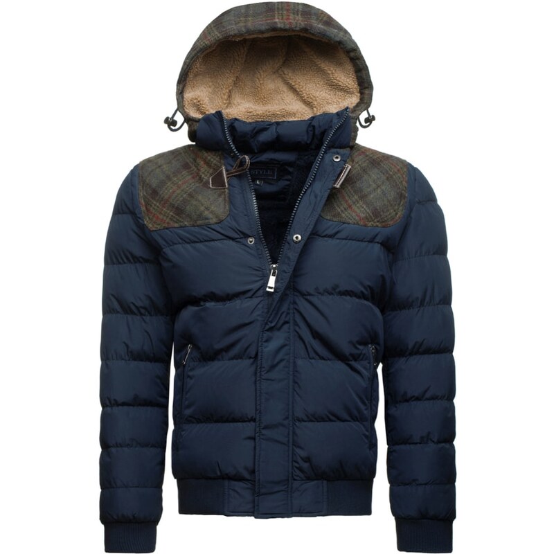 J. Style Zateplená zimní bunda tmavě modrá pánská J.STYLE 3052