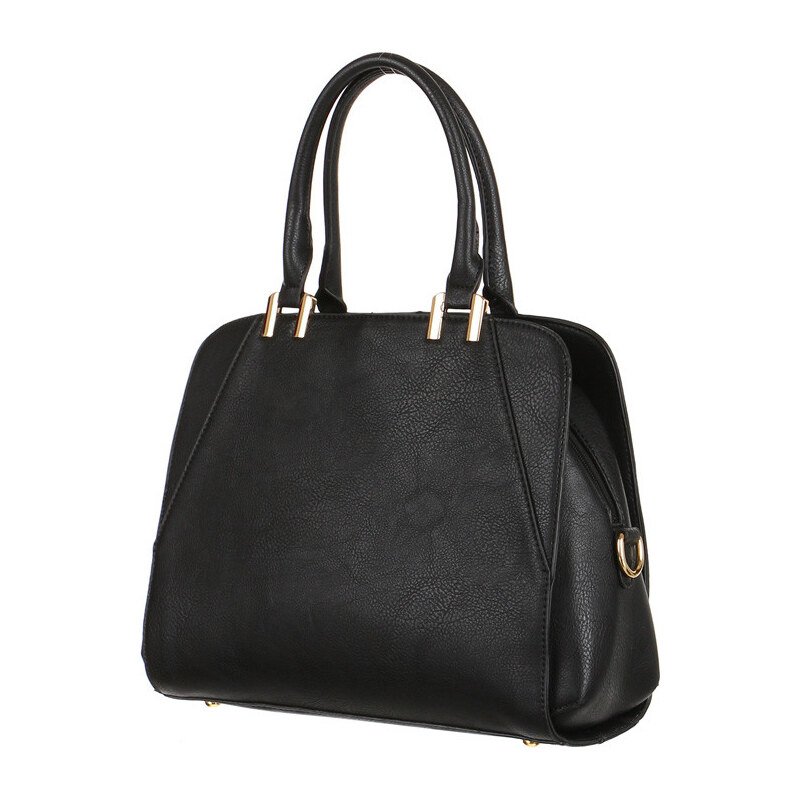 YooY Elegantní kabelka do ruky se zlatými detaily (černá)