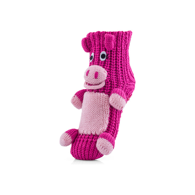 Attractive Pletené ponožky CHAUSSONS CHAUSSETTES 10 KHA PIG PINK