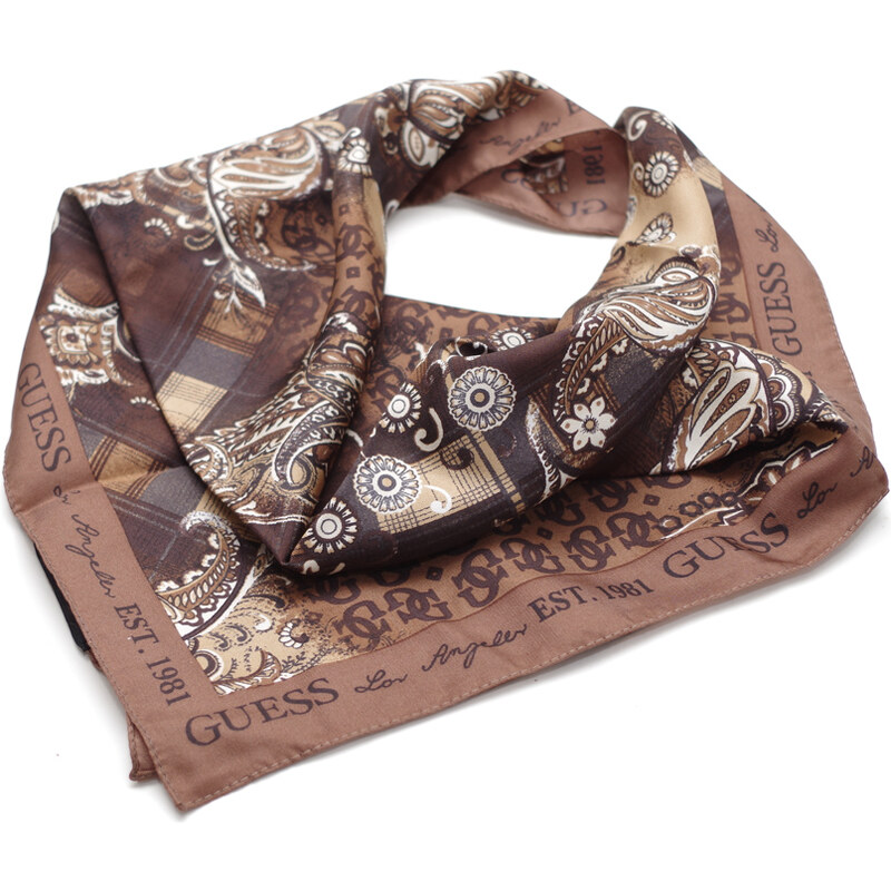 Guess hedvábný šátek s ornamenty