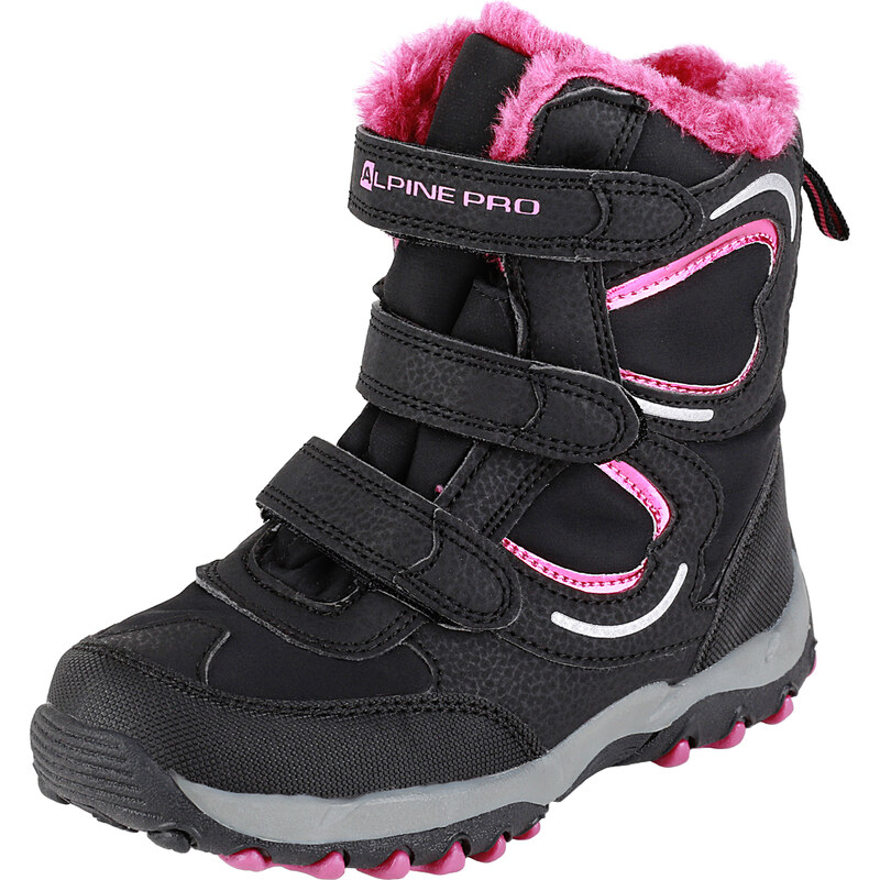ALPINE PRO Dívčí zimní obuv Lilian - růžovo-černá