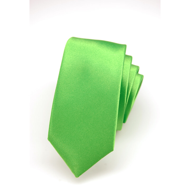Avantgard Světle zelená luxusní SLIM kravata bez vzoru