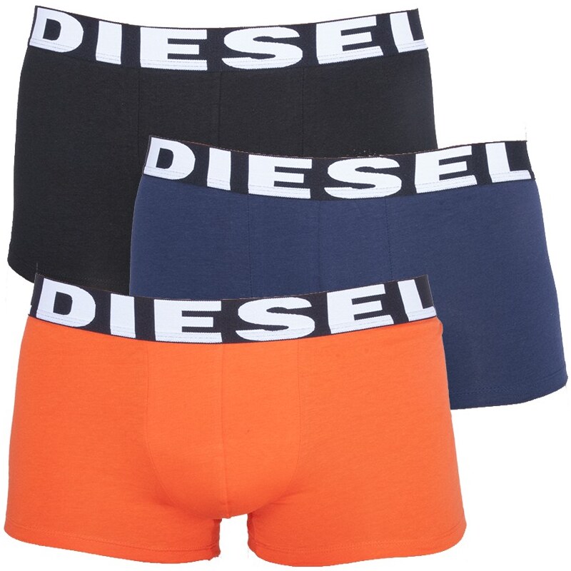 3PACK Pánské Boxerky Diesel Seasonal Edition Dark Blue Orange Black