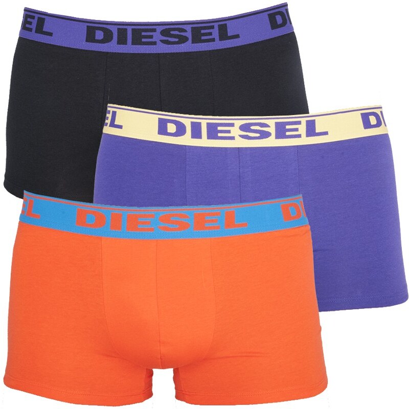 3PACK Pánské Boxerky Diesel Shawn Fresh & Bright Orange Purple Black