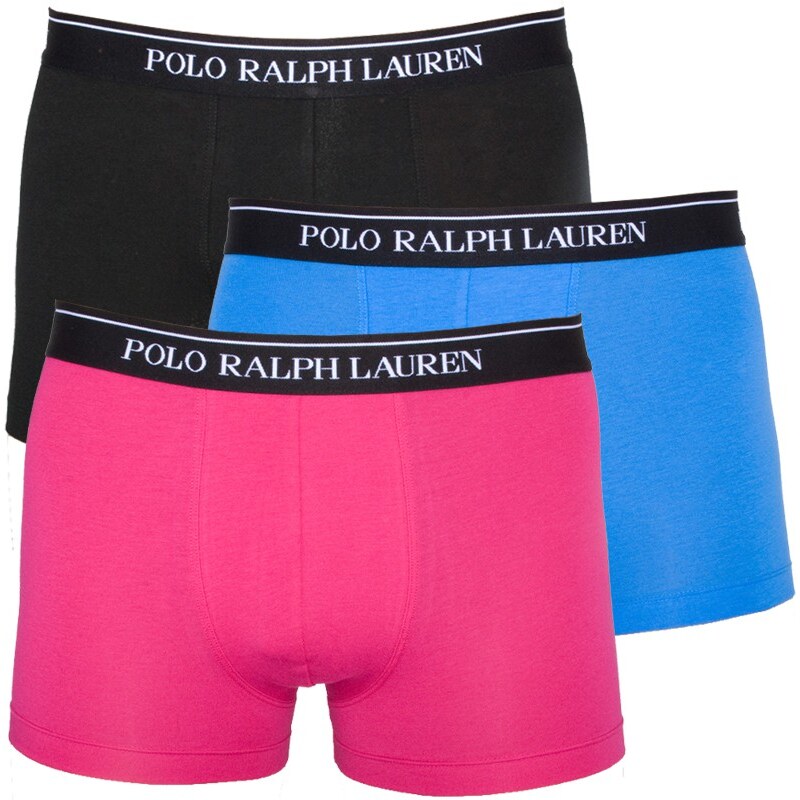 3PACK Pánské Boxerky Polo Ralph Lauren Pink Blue Black