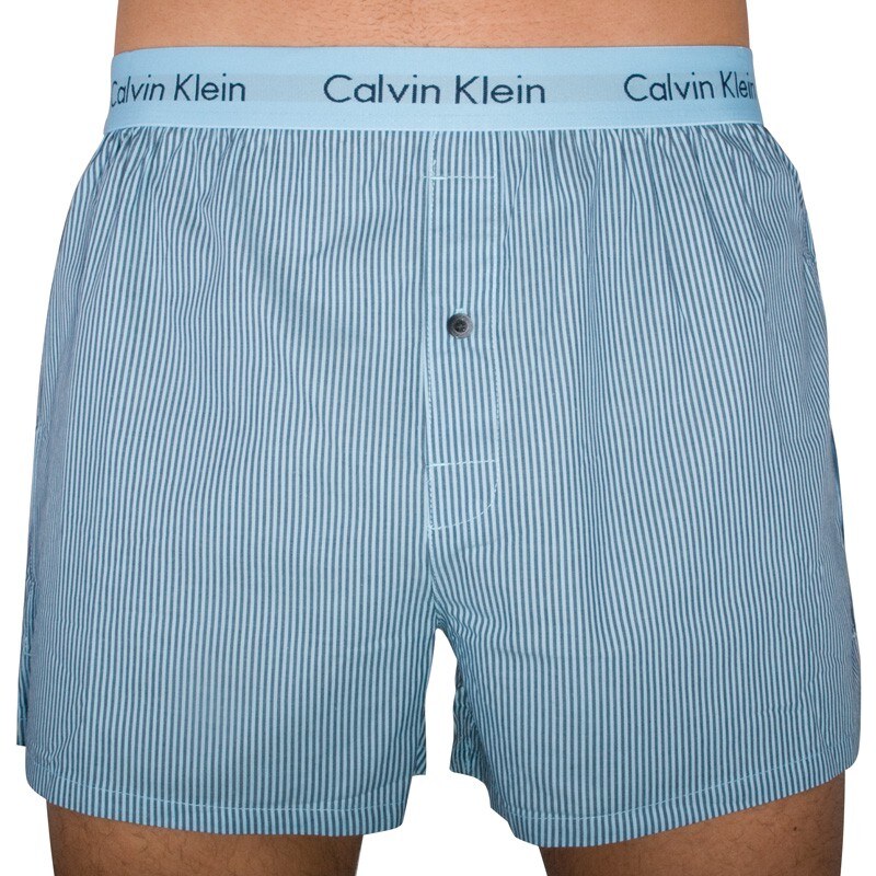 Pánské Trenýrky Calvin Klein Slim Fit Boxer Light Blue Stripes