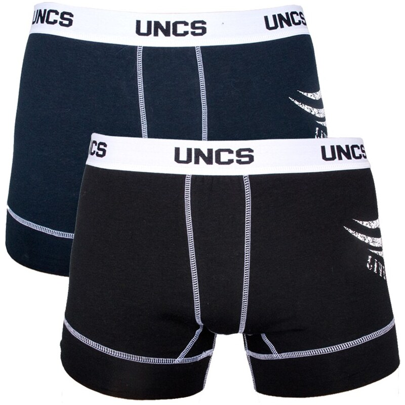 2PACK pánské boxerky UNCS modré černé
