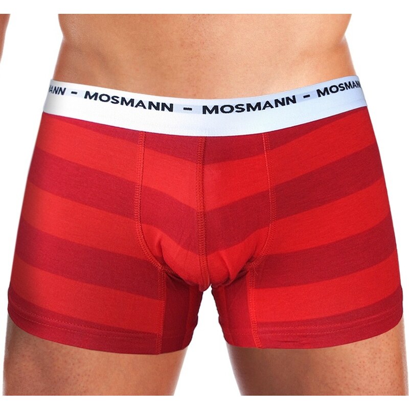 Pánské Boxerky Mosmann Australia Boxer Eco Red/Maroon Stripe